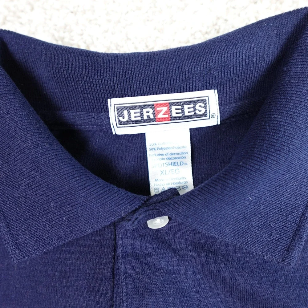 Jerzees Doctor Who TARDIS Navy Blue Polo Shirt Mens XL SpotShield‎ Embroidered